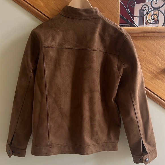 GA Milano Jacket Size Medium Brown Leather Suede Gently Worn - Picture 6 of 7